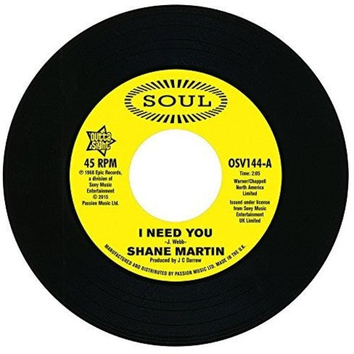 Martin, Shane / Taj Mahal: I Need You / a Lot of Love - 7-INCH SINGLE