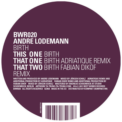 André Lodemann: Birth - 12-INCH SINGLE