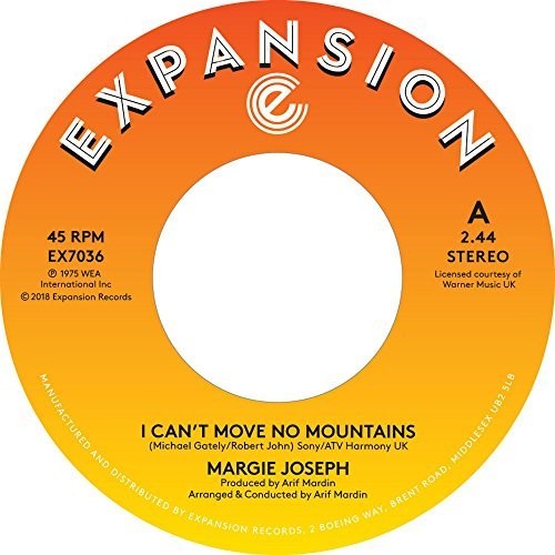 Margie Joseph: I Can't Move No Mountains / Come On Back To Me Lover - 7-INCH SINGLE