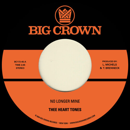 Thee Heart Tones: No Longer Mine B/w Cry My Tears Away - 7-INCH SINGLE