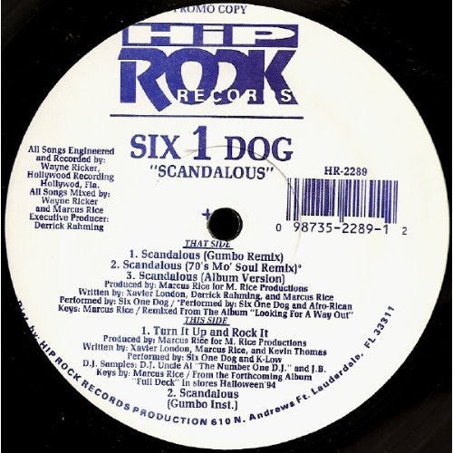 Six One Dog: Scandalous - 12-INCH SINGLE