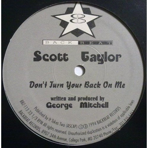 Scott Taylor: Don't Turn Your Back on Me - VINYL LP