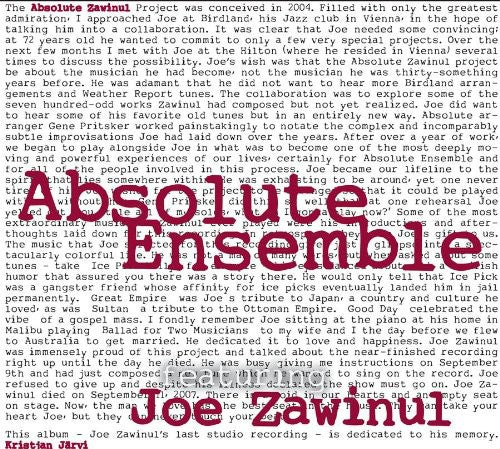 Joe Zawinul: Absolute Zawinul - COMPACT DISCS