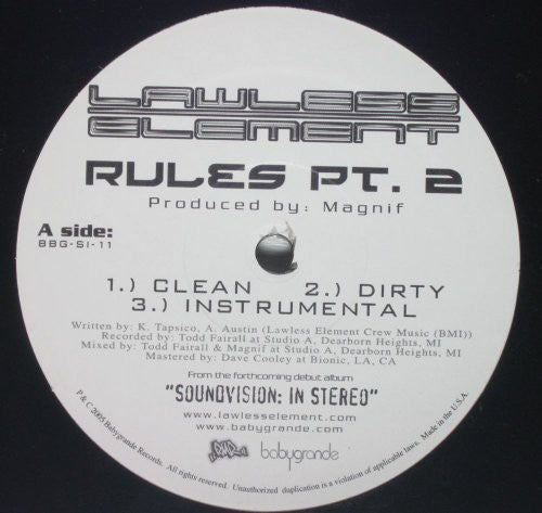 Lawless Element: Rules Part 2 / Love - 12-INCH SINGLE