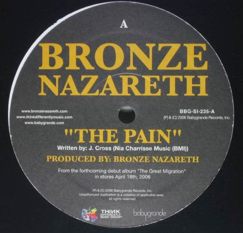 Bronze Nazareth: The Pain / More Than Gold - 12-INCH SINGLE