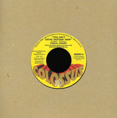 Virgil Henry: You Ain't Saying Nothing New - 7-INCH SINGLE