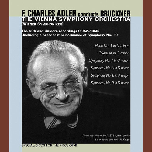 Bruckner / Adler / Vienna Sym Orch: Adler Conducts Bruckner-Mass 1 Syms 1 3 6 & 9 - COMPACT DISCS