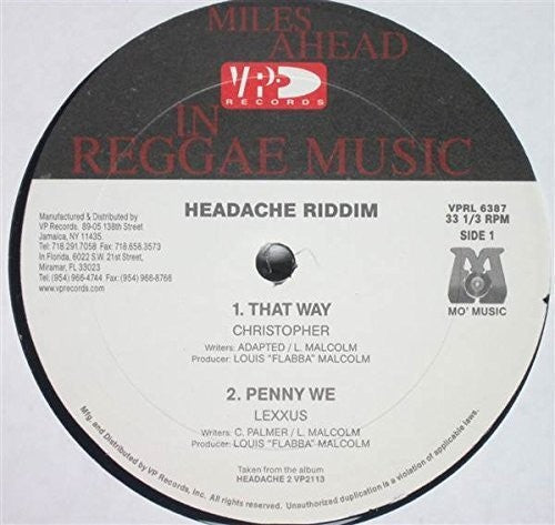 Christopher: That Way - Headache Riddim Version - 12-INCH SINGLE