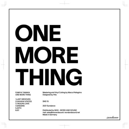 Fumiya Tanaka: One More Thing (First Part) - 12-INCH SINGLE