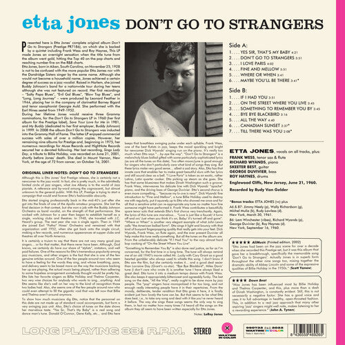 Etta Jones: Don't Go To Strangers - 180-Gram Pink Colored Vinyl - VINYL LP