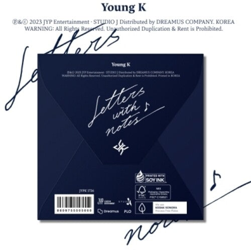 Young K ( Day 6 ): Letters With Notes (Digipack Ver.) - Photobook, Photocards, Postcard, Folding Poster, Lyric Sticker & Clear Bookmark - COMPACT DISCS
