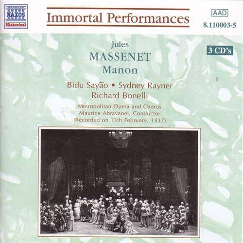 Various Artists: Massenet: Manon - COMPACT DISCS