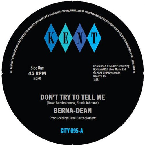 Berna-Dean: Don'T Try To Tell Me / Laughing On The Outside - 7-INCH SINGLE