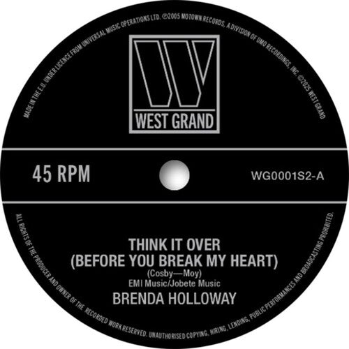 Brenda Holloway: Think It Over - Before You Break My Heart - 7-INCH SINGLE