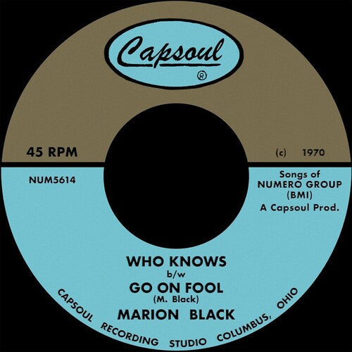 Marion Black: Go on Fool B/W Who Knows - Blue - 7-INCH SINGLE