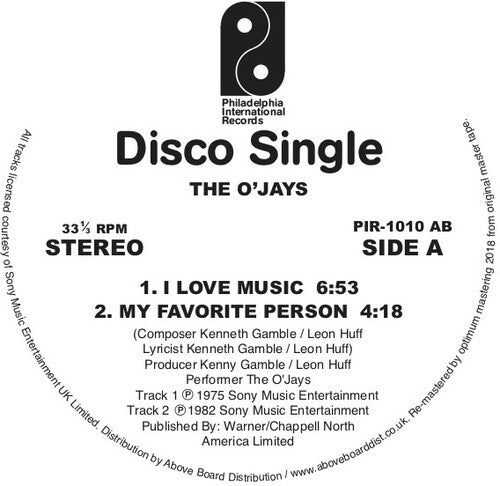 The O'Jays: I Love Music - 12-INCH SINGLE