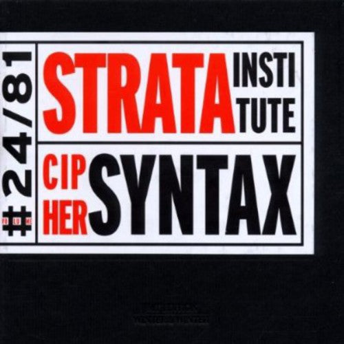 Strata Institute: Cipher Syntax - COMPACT DISCS