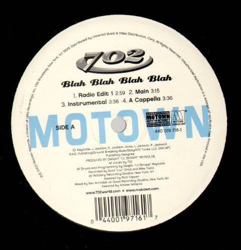 702: Blah Blah Blah - 12-INCH SINGLE